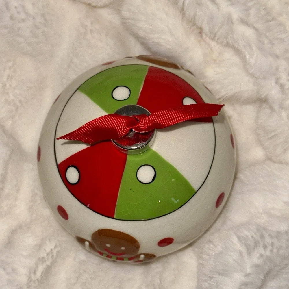 Gingerbread Man Ceramic Christmas Ornament Ball 4